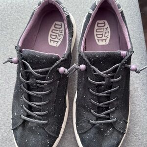 Hey Dude Black and Purple Women's Sneakers